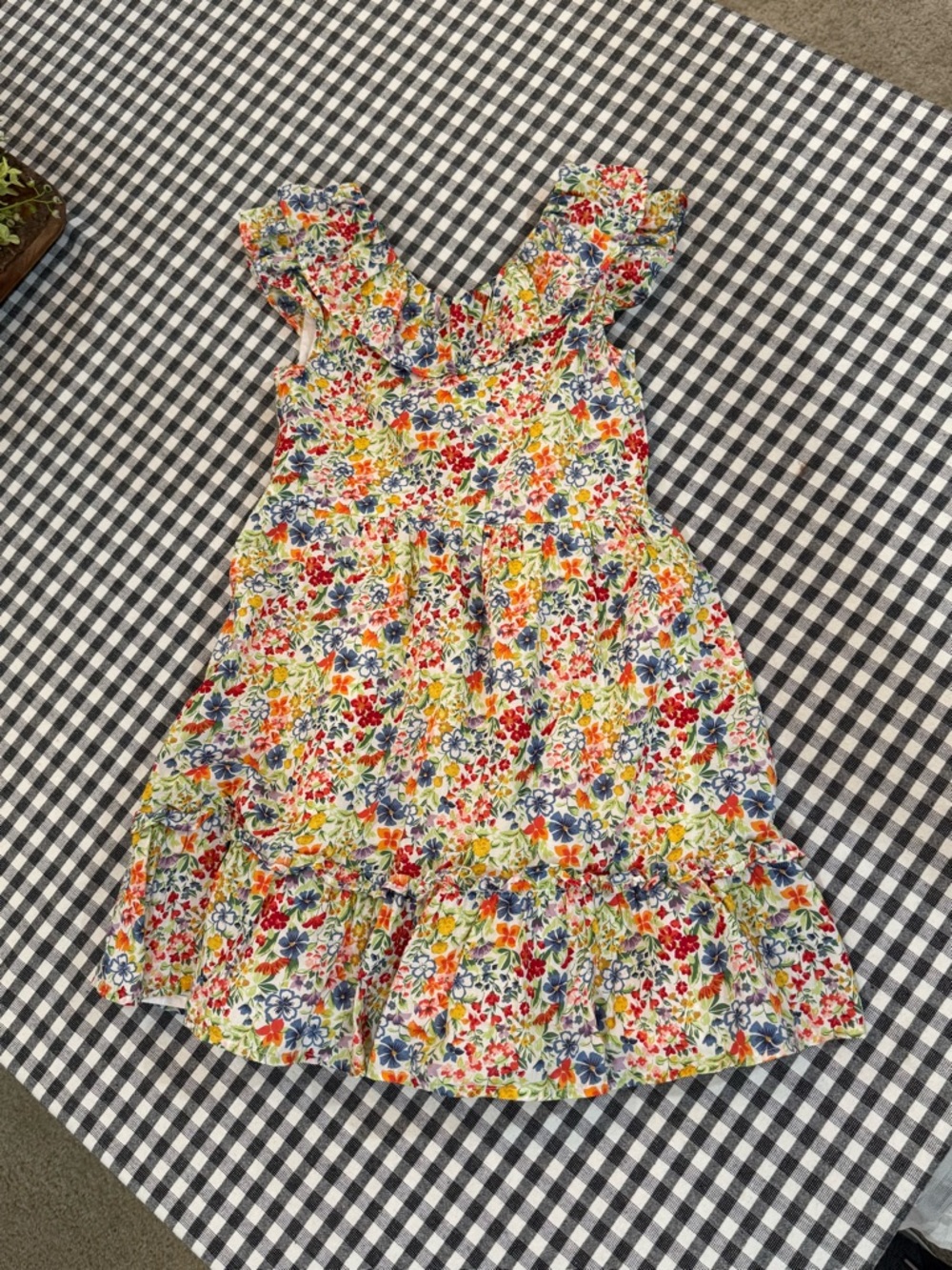 Janie and Jack Floral Ruffle Sundress - 100% Cotton Summertime Casual Sz 8